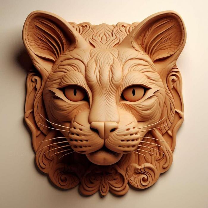 Nature and animals (st Cheetoh cat 3, NATURE_2875) 3D models for cnc